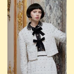 SISTER JANE DREAM LINDY HOP TWEED CROPPED CARDIGAN